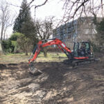 Der Teichaushub beginnt.